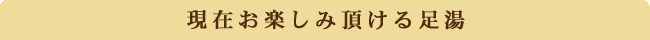 現在お楽しみ頂ける足湯